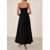 imagePRETTYGARDEN Womens Smocked Maxi Dresses 2025 Summer Beach Sundress Casual Spaghetti Strap Swing A Line Long Flowy DressBlack