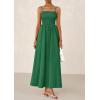 imagePRETTYGARDEN Womens Smocked Maxi Dresses 2025 Summer Beach Sundress Casual Spaghetti Strap Swing A Line Long Flowy DressDark Green