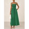imagePRETTYGARDEN Womens Smocked Maxi Dresses 2025 Summer Beach Sundress Casual Spaghetti Strap Swing A Line Long Flowy DressDark Green
