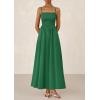 imagePRETTYGARDEN Womens Smocked Maxi Dresses 2025 Summer Beach Sundress Casual Spaghetti Strap Swing A Line Long Flowy DressDark Green