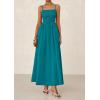 imagePRETTYGARDEN Womens Smocked Maxi Dresses 2025 Summer Beach Sundress Casual Spaghetti Strap Swing A Line Long Flowy DressLake Blue