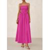 imagePRETTYGARDEN Womens Smocked Maxi Dresses 2025 Summer Beach Sundress Casual Spaghetti Strap Swing A Line Long Flowy DressRose Red