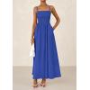 imagePRETTYGARDEN Womens Smocked Maxi Dresses 2025 Summer Beach Sundress Casual Spaghetti Strap Swing A Line Long Flowy DressRoyal Blue