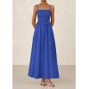 imagePRETTYGARDEN Womens Smocked Maxi Dresses 2025 Summer Beach Sundress Casual Spaghetti Strap Swing A Line Long Flowy DressRoyal Blue