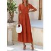 imagePRETTYGARDEN Womens Summer Casual Short Sleeve V Neck Midi Dresses 2025 Spring Aline Tiered Wedding Guest DressBrick Red