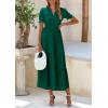 imagePRETTYGARDEN Womens Summer Casual Short Sleeve V Neck Midi Dresses 2025 Spring Aline Tiered Wedding Guest DressGreen