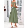 imagePRETTYGARDEN Womens Summer Off Shoulder Sleeveless Midi Dress Cocktail A Line Flowy Wedding Guest Dresses with PocketsArmy Green