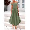 imagePRETTYGARDEN Womens Summer Off Shoulder Sleeveless Midi Dress Cocktail A Line Flowy Wedding Guest Dresses with PocketsArmy Green