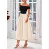 imagePRETTYGARDEN Womens Summer Off Shoulder Sleeveless Midi Dress Cocktail A Line Flowy Wedding Guest Dresses with PocketsBlack Apricot
