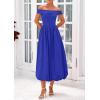imagePRETTYGARDEN Womens Summer Off Shoulder Sleeveless Midi Dress Cocktail A Line Flowy Wedding Guest Dresses with PocketsRoyal Blue