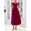 imagePRETTYGARDEN Womens Summer Off Shoulder Sleeveless Midi Dress Cocktail A Line Flowy Wedding Guest Dresses with PocketsWine Red