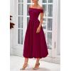 imagePRETTYGARDEN Womens Summer Off Shoulder Sleeveless Midi Dress Cocktail A Line Flowy Wedding Guest Dresses with PocketsWine Red