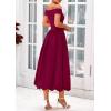imagePRETTYGARDEN Womens Summer Off Shoulder Sleeveless Midi Dress Cocktail A Line Flowy Wedding Guest Dresses with PocketsWine Red