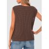 imagePRETTYGARDEN Womens Summer Sweaters Vest 2025 Sleeveless Button Down Cropped Pockets Chunky Knit Cardigan Trendy Tank TopsCoffee