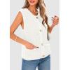 imagePRETTYGARDEN Womens Summer Sweaters Vest 2025 Sleeveless Button Down Cropped Pockets Chunky Knit Cardigan Trendy Tank TopsWhite
