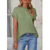 imagePRETTYGARDEN Womens Sweater Vest 2025 Summer Short Sleeve Tops Casual Crewneck Knit Oversized Pullover Trendy Spring OutfitsBean Green