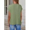 imagePRETTYGARDEN Womens Sweater Vest 2025 Summer Short Sleeve Tops Casual Crewneck Knit Oversized Pullover Trendy Spring OutfitsBean Green