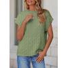 imagePRETTYGARDEN Womens Sweater Vest 2025 Summer Short Sleeve Tops Casual Crewneck Knit Oversized Pullover Trendy Spring OutfitsBean Green