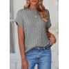 imagePRETTYGARDEN Womens Sweater Vest 2025 Summer Short Sleeve Tops Casual Crewneck Knit Oversized Pullover Trendy Spring OutfitsGrey