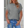 imagePRETTYGARDEN Womens Sweater Vest 2025 Summer Short Sleeve Tops Casual Crewneck Knit Oversized Pullover Trendy Spring OutfitsGrey