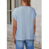 imagePRETTYGARDEN Womens Sweater Vest 2025 Summer Short Sleeve Tops Casual Crewneck Knit Oversized Pullover Trendy Spring OutfitsLight Blue