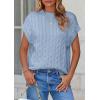 imagePRETTYGARDEN Womens Sweater Vest 2025 Summer Short Sleeve Tops Casual Crewneck Knit Oversized Pullover Trendy Spring OutfitsLight Blue