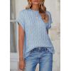 imagePRETTYGARDEN Womens Sweater Vest 2025 Summer Short Sleeve Tops Casual Crewneck Knit Oversized Pullover Trendy Spring OutfitsLight Blue