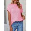 imagePRETTYGARDEN Womens Sweater Vest 2025 Summer Short Sleeve Tops Casual Crewneck Knit Oversized Pullover Trendy Spring OutfitsPink