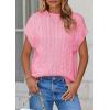 imagePRETTYGARDEN Womens Sweater Vest 2025 Summer Short Sleeve Tops Casual Crewneck Knit Oversized Pullover Trendy Spring OutfitsPink