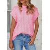 imagePRETTYGARDEN Womens Sweater Vest 2025 Summer Short Sleeve Tops Casual Crewneck Knit Oversized Pullover Trendy Spring OutfitsPink