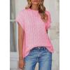 imagePRETTYGARDEN Womens Sweater Vest 2025 Summer Short Sleeve Tops Casual Crewneck Knit Oversized Pullover Trendy Spring OutfitsPink