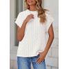 imagePRETTYGARDEN Womens Sweater Vest 2025 Summer Short Sleeve Tops Casual Crewneck Knit Oversized Pullover Trendy Spring OutfitsWhite