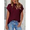imagePRETTYGARDEN Womens Sweater Vest 2025 Summer Short Sleeve Tops Casual Crewneck Knit Oversized Pullover Trendy Spring OutfitsWine Red