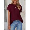 imagePRETTYGARDEN Womens Sweater Vest 2025 Summer Short Sleeve Tops Casual Crewneck Knit Oversized Pullover Trendy Spring OutfitsWine Red