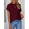 imagePRETTYGARDEN Womens Sweater Vest 2025 Summer Short Sleeve Tops Casual Crewneck Knit Oversized Pullover Trendy Spring OutfitsWine Red