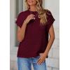 imagePRETTYGARDEN Womens Sweater Vest 2025 Summer Short Sleeve Tops Casual Crewneck Knit Oversized Pullover Trendy Spring OutfitsWine Red