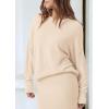 imagePRETTYGARDEN Womens Two Piece Matching Sweater Sets Knit Long Sleeve Pullover Tops Bodycon Long Maxi Skirts Fall OutfitsBeige