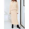 imagePRETTYGARDEN Womens Two Piece Matching Sweater Sets Knit Long Sleeve Pullover Tops Bodycon Long Maxi Skirts Fall OutfitsBeige