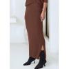 imagePRETTYGARDEN Womens Two Piece Matching Sweater Sets Knit Long Sleeve Pullover Tops Bodycon Long Maxi Skirts Fall OutfitsCoffee