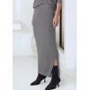 imagePRETTYGARDEN Womens Two Piece Matching Sweater Sets Knit Long Sleeve Pullover Tops Bodycon Long Maxi Skirts Fall OutfitsGrey