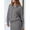 imagePRETTYGARDEN Womens Two Piece Matching Sweater Sets Knit Long Sleeve Pullover Tops Bodycon Long Maxi Skirts Fall OutfitsGrey