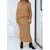 imagePRETTYGARDEN Womens Two Piece Matching Sweater Sets Knit Long Sleeve Pullover Tops Bodycon Long Maxi Skirts Fall OutfitsKhaki
