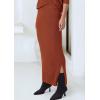 imagePRETTYGARDEN Womens Two Piece Matching Sweater Sets Knit Long Sleeve Pullover Tops Bodycon Long Maxi Skirts Fall OutfitsRust Red