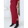 imagePRETTYGARDEN Womens Two Piece Matching Sweater Sets Knit Long Sleeve Pullover Tops Bodycon Long Maxi Skirts Fall OutfitsWine Red