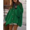 imagePRETTYGARDEN Womens Winter Button Down Cardigan Sweaters Mock Neck Lantern Long Sleeve Chunky Knit Jacket Trendy OuterwearGreen