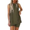 imagePRETTYGARDEN 2 Piece Sets for Women 2025 Summer Matching Lounge Shorts Set Resort Airport Travel Loungewear Outfits ClothingArmy Green