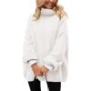 imagePRETTYGARDEN Oversized Sweaters for Women 2025 Chunky Turtleneck Sweater Fall Clothes Long Sleeve Tops Winter ClothingWhite