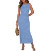 imagePRETTYGARDEN Womens Maxi Dress 2025 Summer Spaghetti Wedding Guest Long Resort Wear Casual Bodycon Sun DressesLight Blue