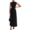 imagePRETTYGARDEN Womens Skirt Sets 2025 Summer Ruched Tank Tops Ruffle Maxi Skirts Wedding Guest Matching 2 Piece OutfitsBlack