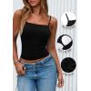 imagePRETTYGARDEN Built in Bra Tank Tops for Women Summer 2025 Sleeveless Spaghetti Strap Camisole Basic Crop Cute Going Out TopBlack